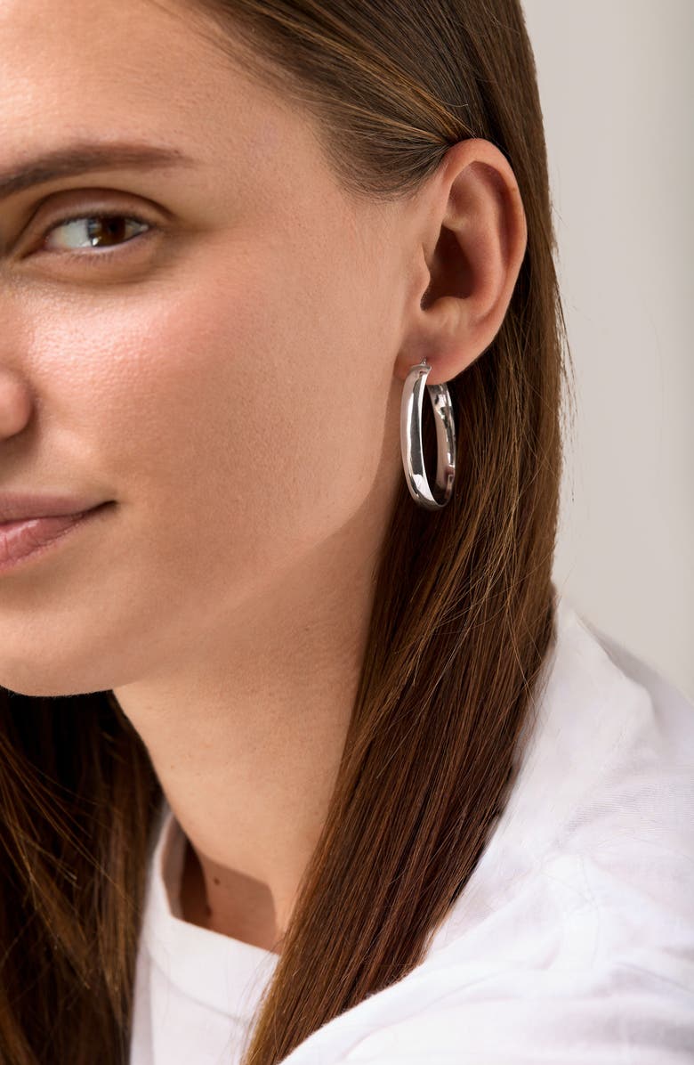 Bony Levy 14K Gold Hoop Earrings, Alternate, color, 14K White Gold