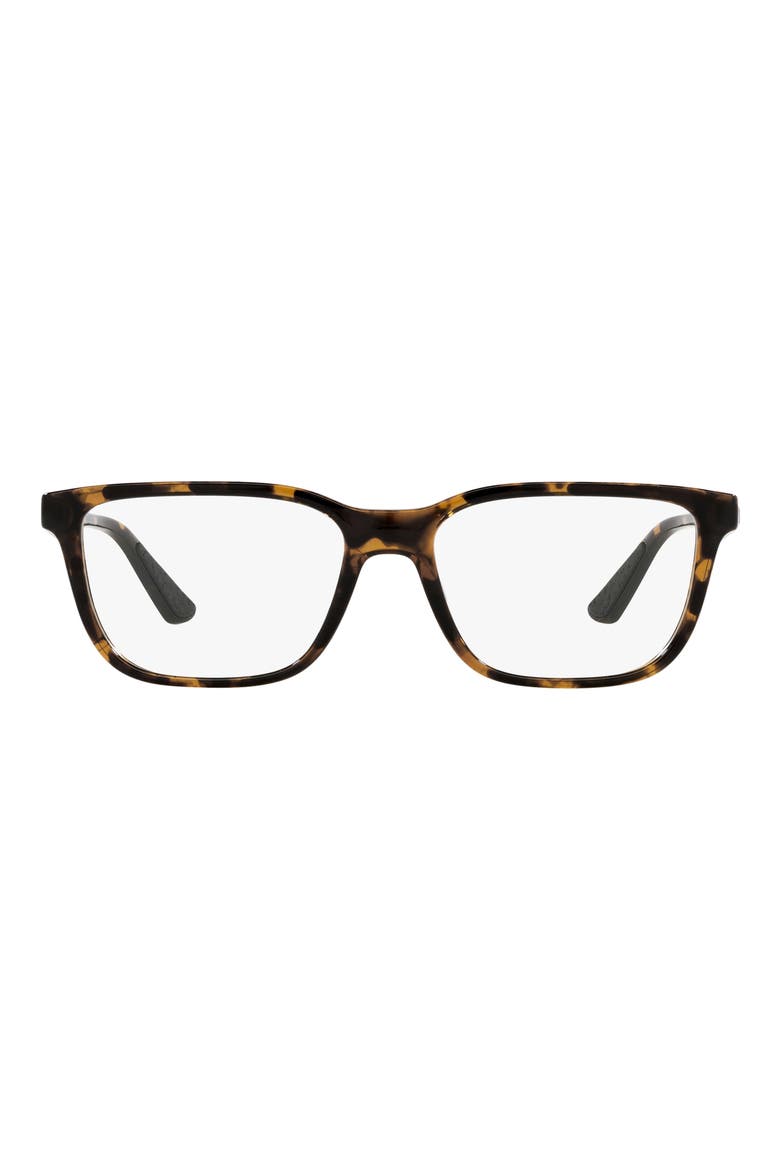 56mm Rectangular Optical Glasses, Main, color, DARK TORTOISE / DEMO LENS