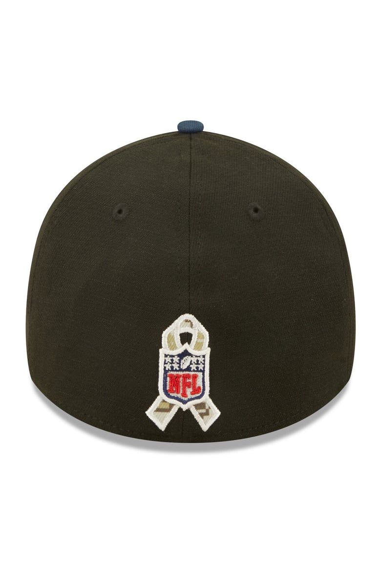 Men's New Era Black/Navy New England Patriots 2022 Salute To Service 39THIRTY Flex Hat, Alternate, color, Black