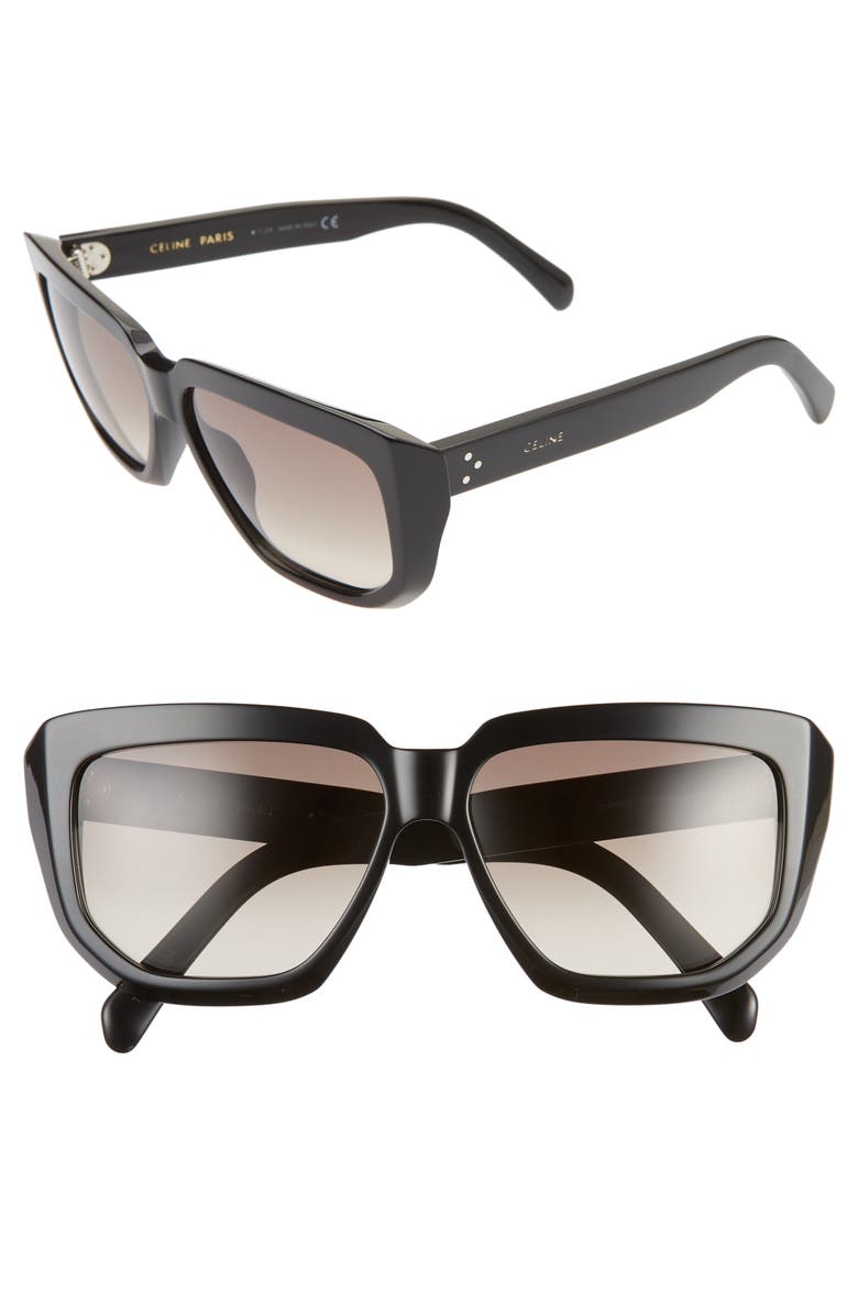 CELINE 58mm Square Sunglasses, Main, color,