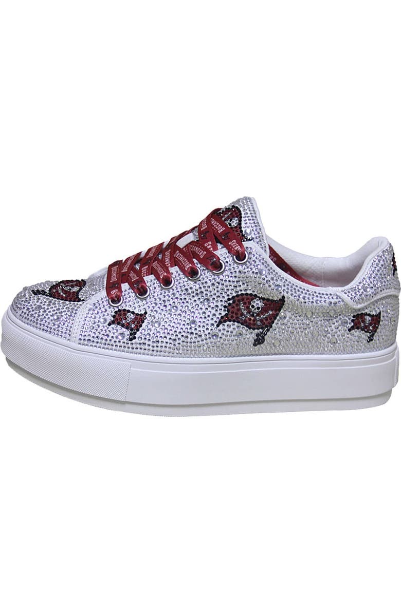 CUCE Women's Cuce White Tampa Bay Buccaneers Crystal Team Logo Sneakers, Alternate, color,