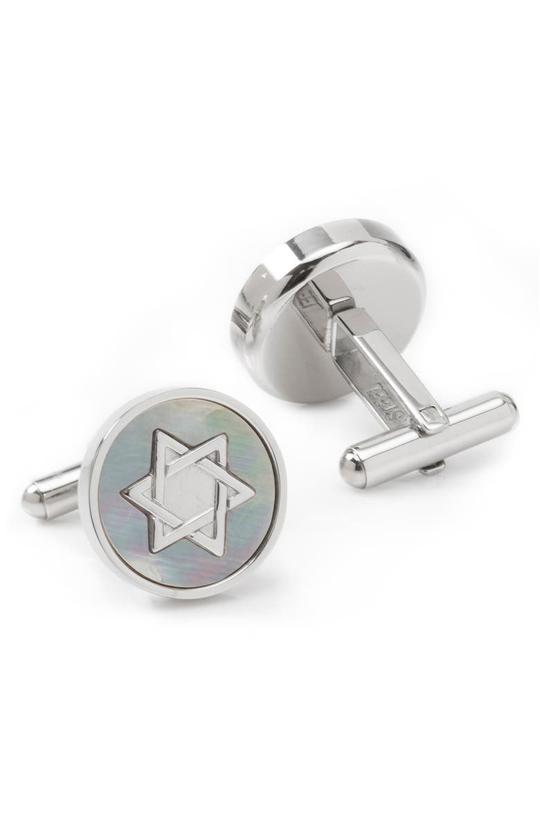 Cufflinks, Inc. Star Of David Mother-Of-Pearl Cuff Links, Alternate, color,