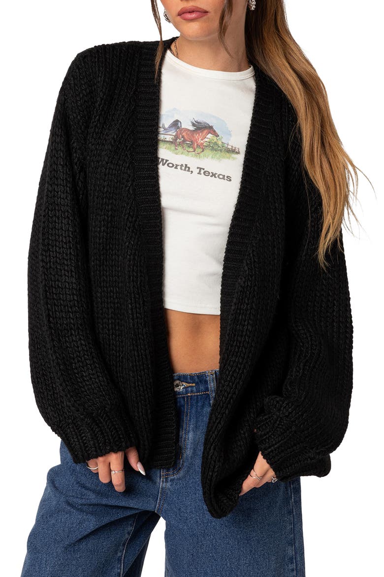 Anina Oversize Cardigan, Main, color, BLACK