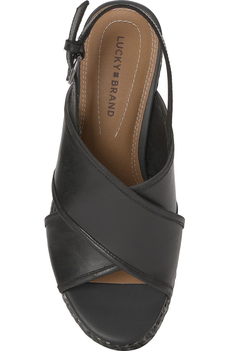 Lucky Brand Crissa Platform Wedge Espadrille Sandal, Alternate, color, Black