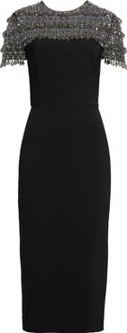 Carolina Herrera Crystal Embellished Cocktail Dress