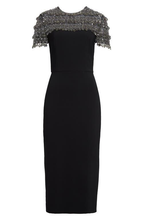 Carolina Herrera Crystal Embellished Cocktail Dress In Black