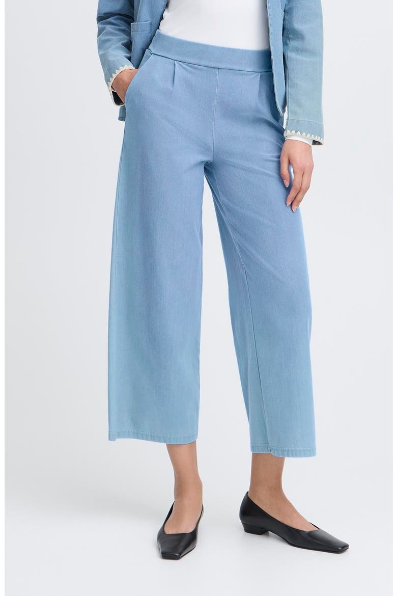 Ihkate Wide Leg Crop Denim Pants, Main, color, DENIM LIGHT BLUE