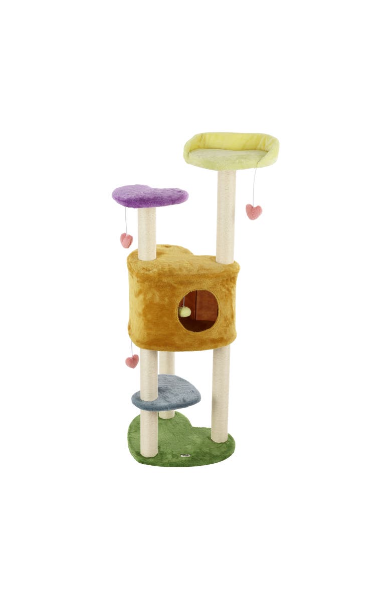 The Licker Store Aisling 4-Tier Modern Sisal Heart Cat Tree with Scratching Posts, Main, color, 