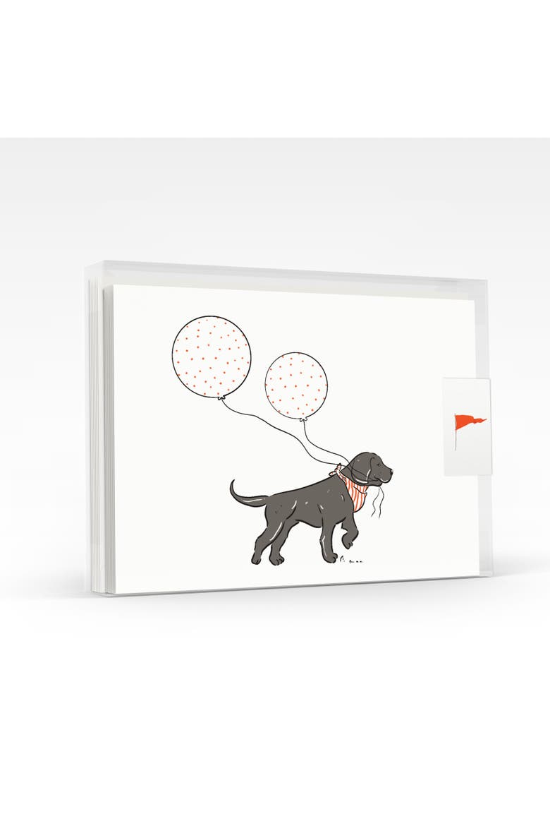 Preppy Black Lab Balloons Birthday Greeting Card Pack Set, Main, color, Multi-Pack