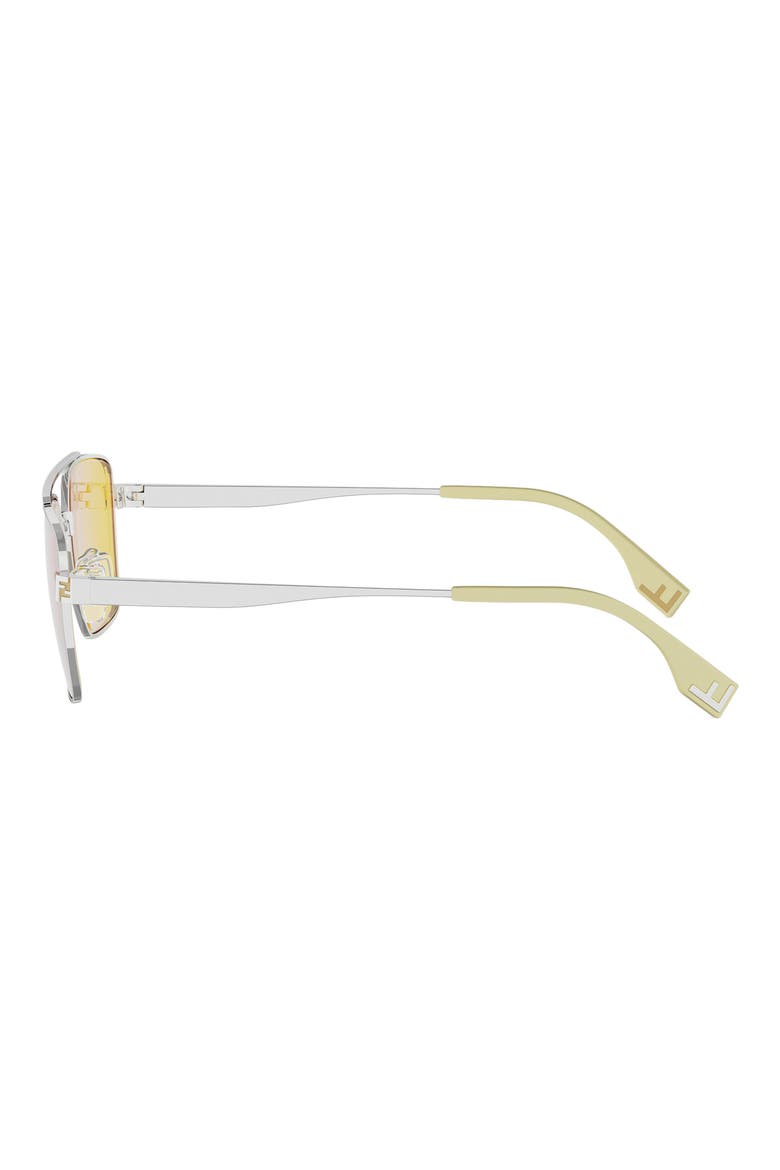Sky 57mm Rectangular Sunglasses, Alternate, color, SHINY PALLADIUM / ROVIEX