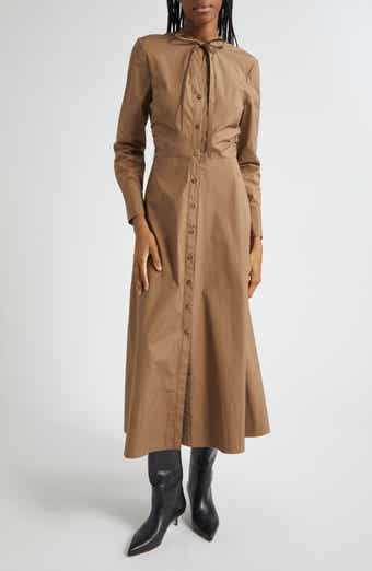 Honora Long Sleeve Stretch Cotton Shirtdress