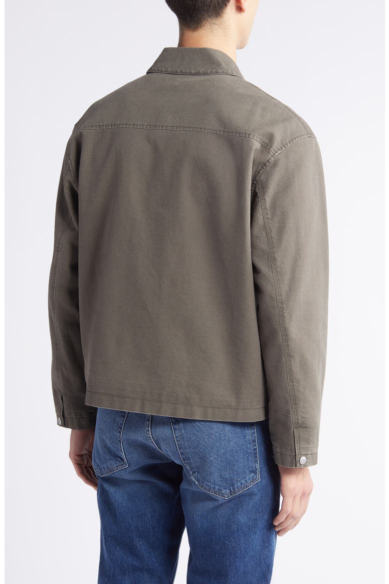 Garment Washed Denim Trucker Jacket, Alternate, color, OLIVE GREEN
