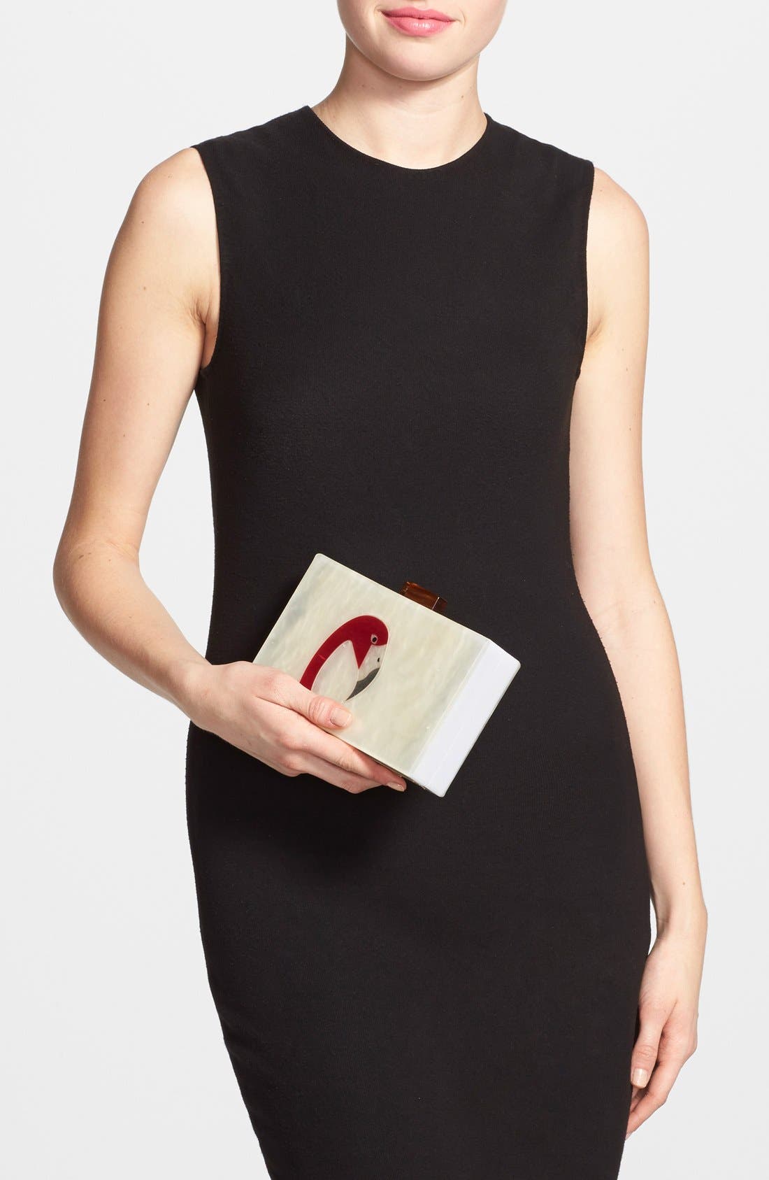 NATASHA Couture 'Flamingo' Clutch, Alternate, color, 