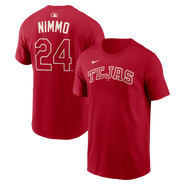 Nike Men's Nike Brandon Nimmo Red Texas Rangers 2026 City Connect Name & Number T-Shirt