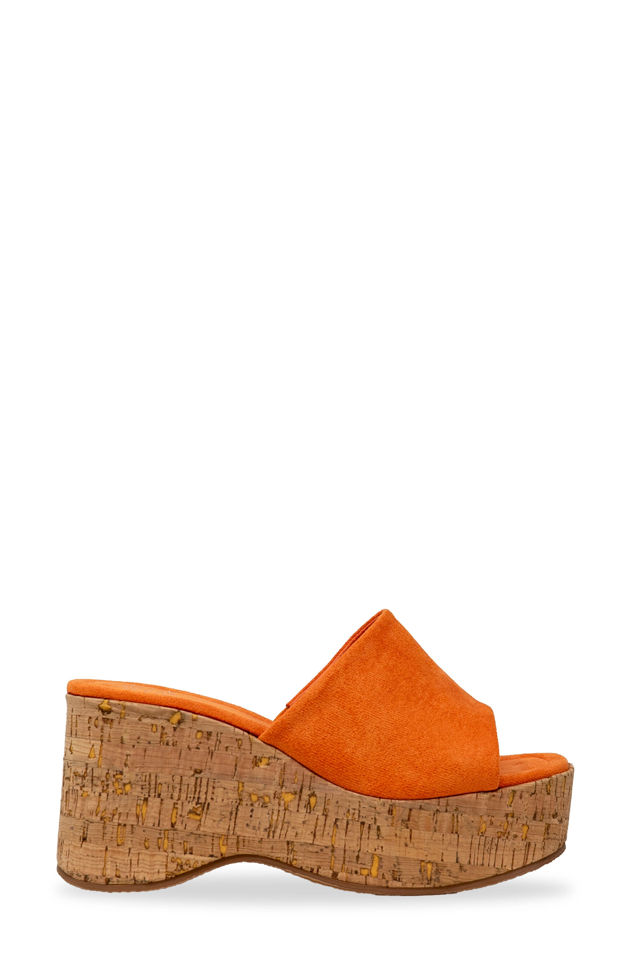 Rita Open Toe Cork Platform Wedge Sandal, Alternate, color, ORANGE SUEDE