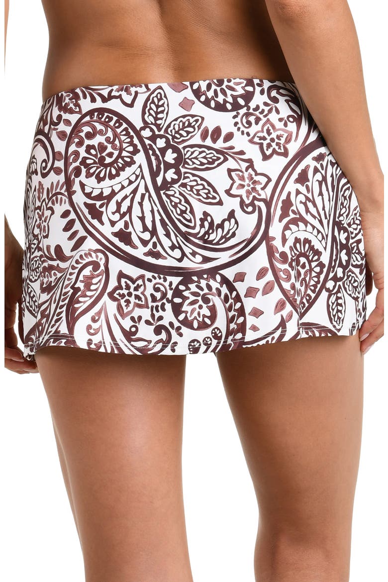 Painted Paisley Skirted Bikini Bottoms, Alternate, color, ESPRESSO