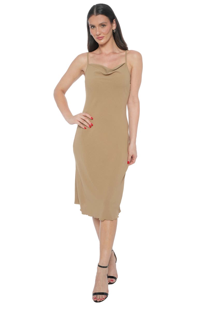 bebe Airflow Midi Dress, Alternate, color, Mocha