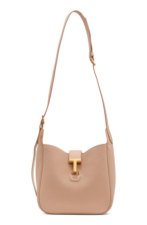 Tom Ford Small Monarch Leather Hobo Bag In Sand