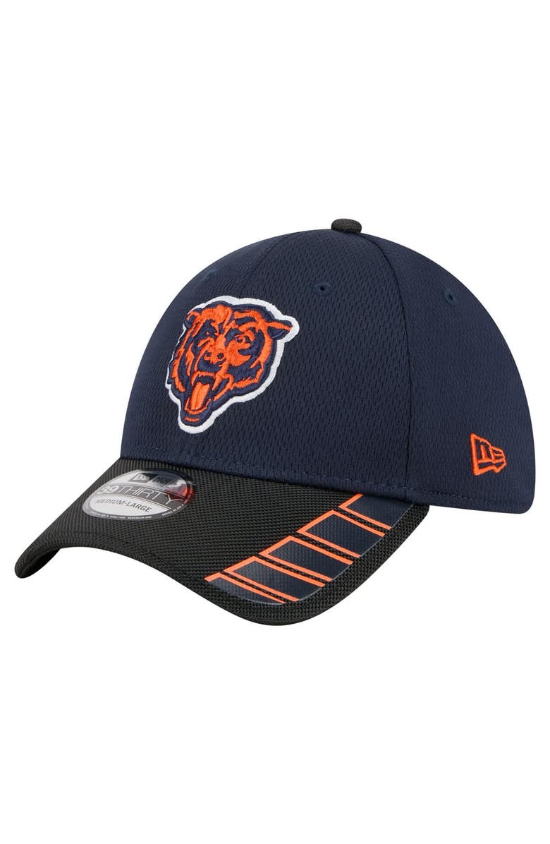 New Era Men's New Era Navy Chicago Bears Visor Hit 39THIRTY Flex Hat, Main, color, 