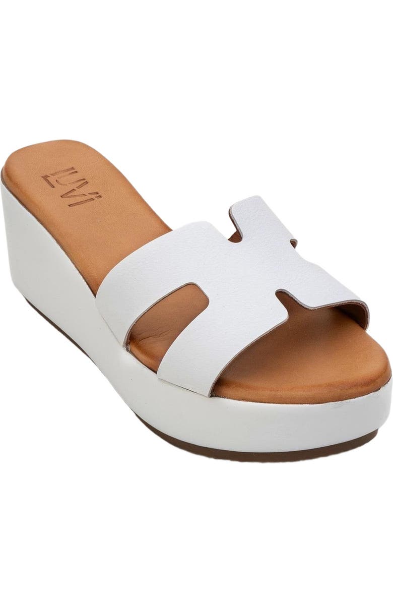 Forever & Always Shoes Lia Leather Platform Sandal, Alternate, color, White Leather