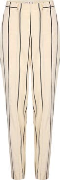 PCFG Silk & Linen Blend Free Heaven Kutnia Striped Two Zipped Pant