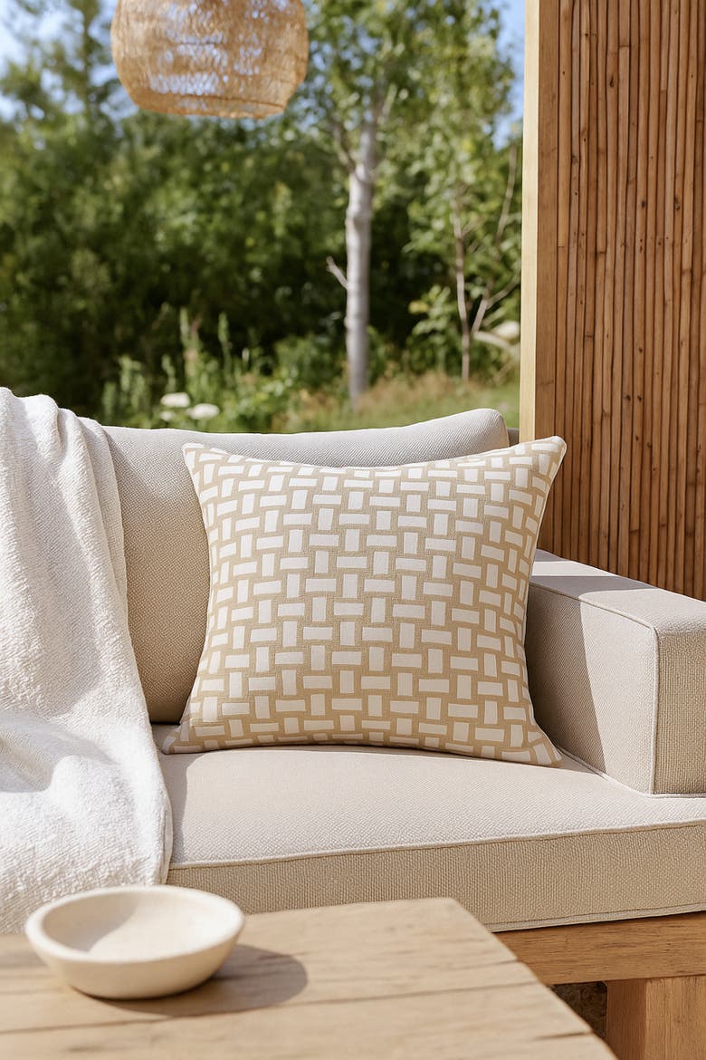 Ocean Lattice Pillow, Alternate, color, Rustic Beige