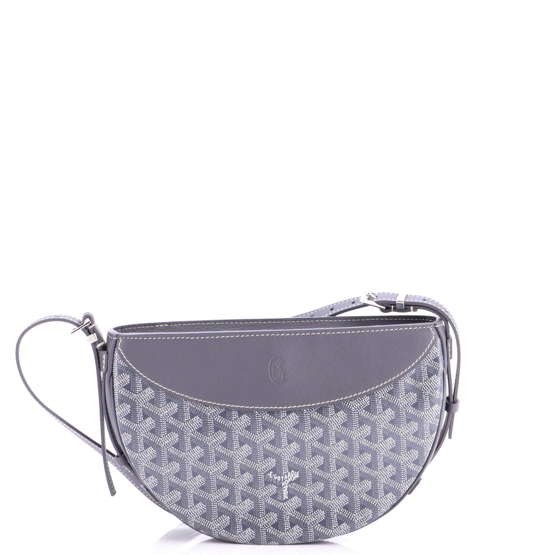 Pre-Owned Goyard Hirondelle Shoulder Bag Coated Canvas and Leather, Main, color, Gray