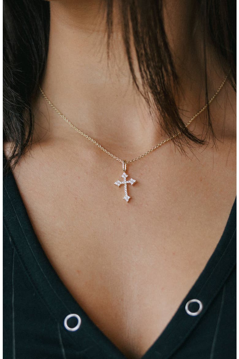 Juliet Cross Charm, Alternate, color, GOLD