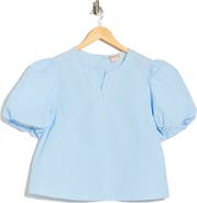 Nanette Lepore Seersucker Puff Sleeve Top