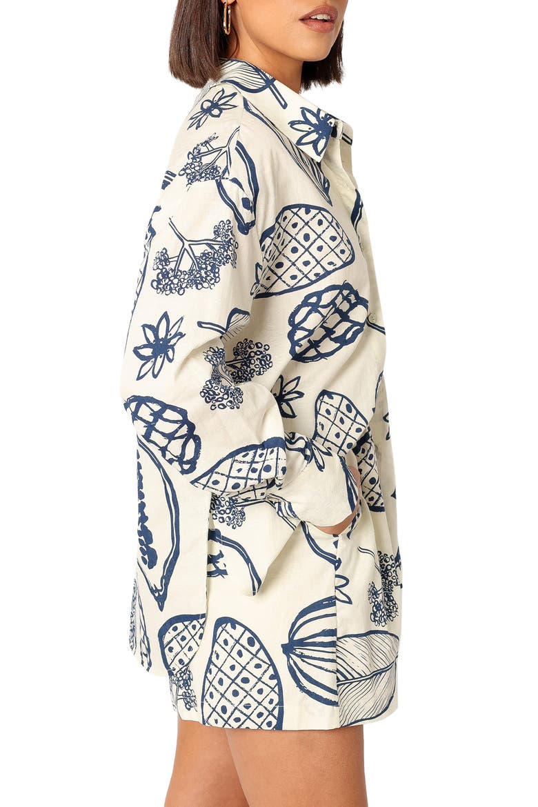 Bonnie Cotton & Linen Button-Up Shirt & Shorts Set, Alternate, color, NAVY