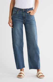 KUT from the Kloth Shay High Waist Raw Hem Wide Leg Jeans