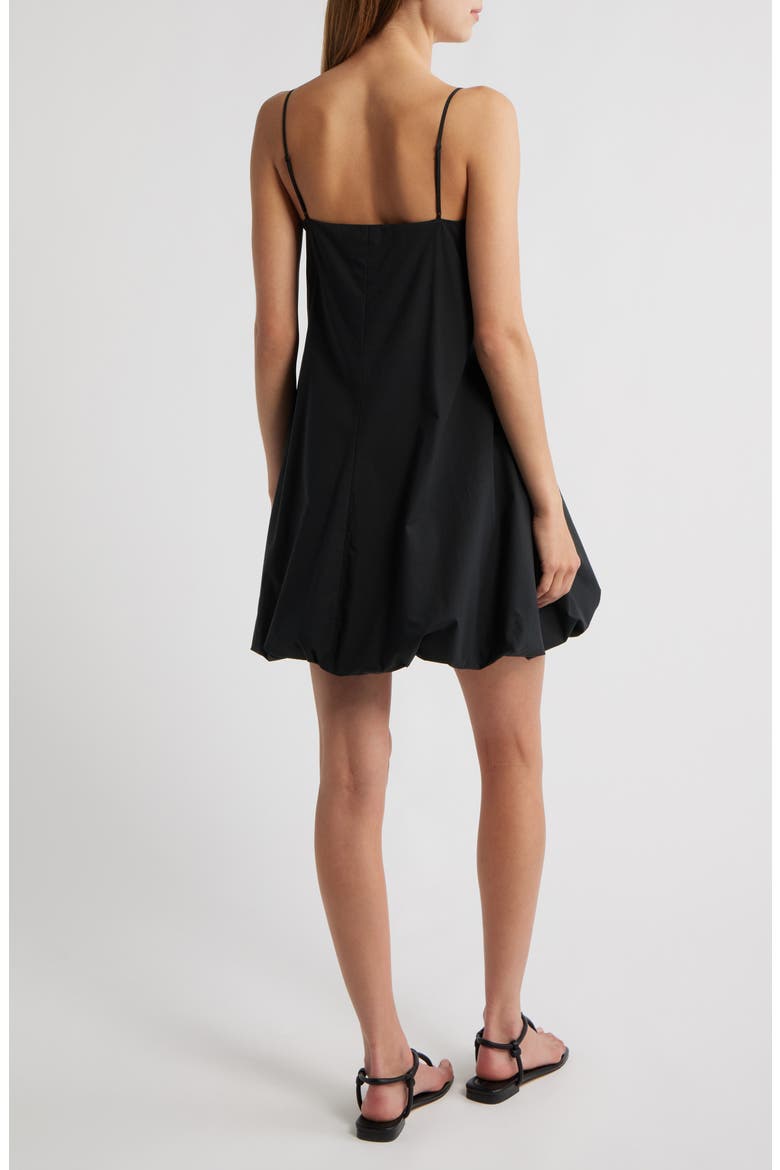 Blanca Bubble Hem Cotton Blend Minidress, Alternate, color, BLACK
