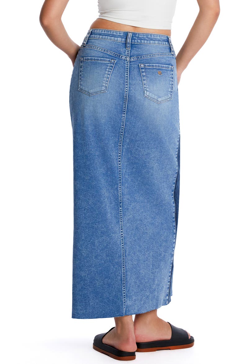Split Denim Maxi Skirt, Alternate, color, HI-LOW BLUE