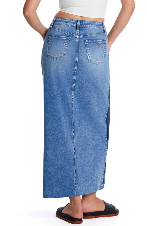 Wash Lab Denim Split Denim Maxi Skirt In Hi-low Blue