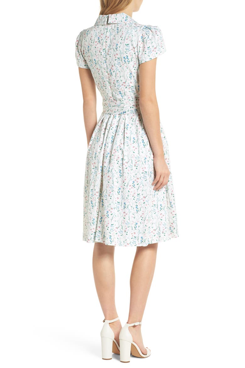 Anne Spring Sprig Print Wrap Style Dress, Alternate, color, PINK
