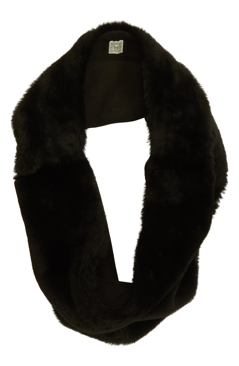 TOTEME Plush Genuine Shearling Muff, Alternate, color, Black