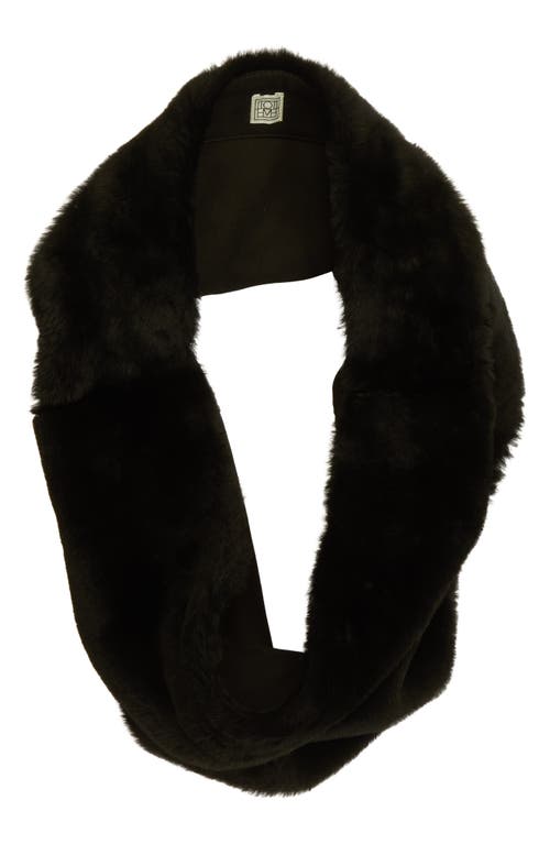 Totême Toteme Plush Genuine Shearling Muff In Black