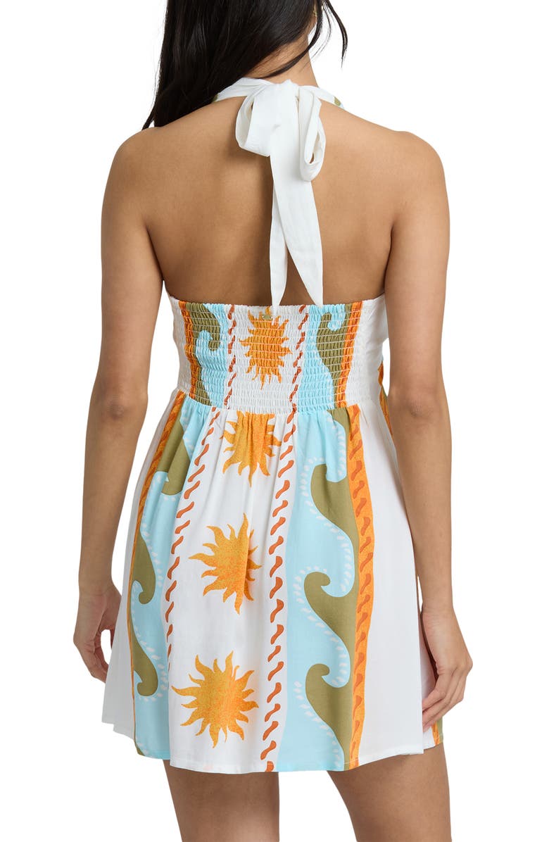 Billabong Sunny Sometimes Halter Minidress, Alternate, color, Salt Crystal