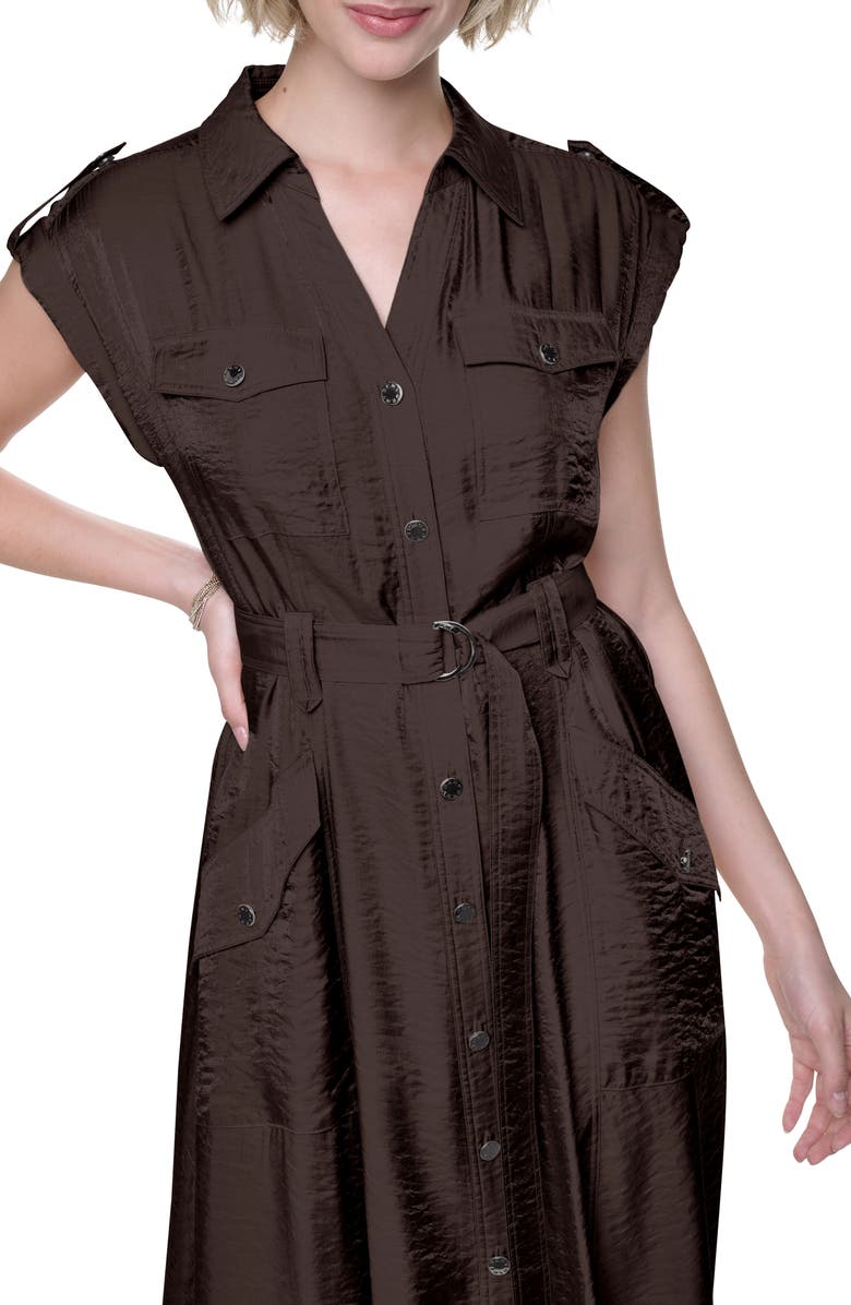 DKNY Belted Shirtdress, Alternate, color, Tobacco
