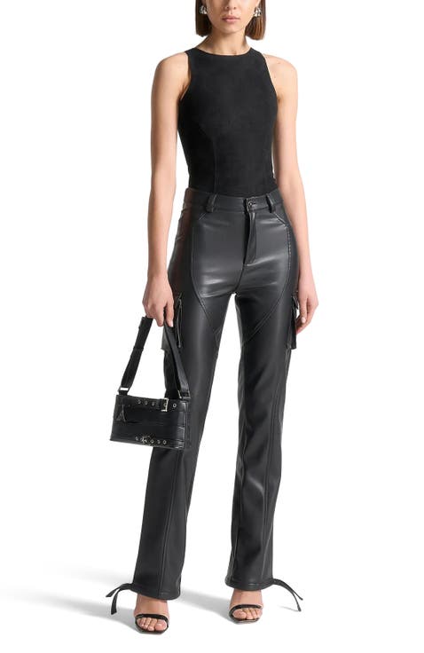 Adele Suede Racer Neck Bodysuit