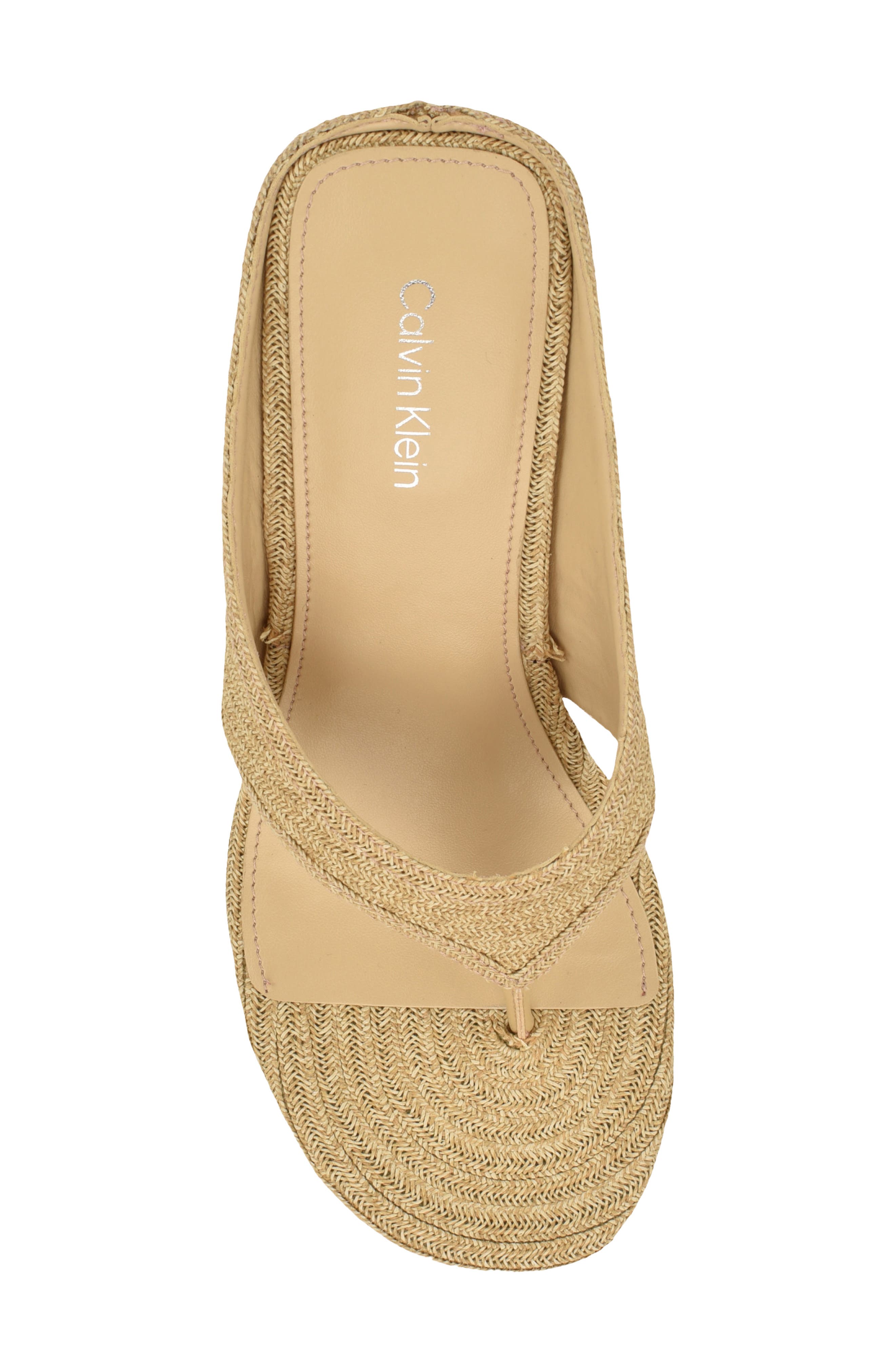 Calvin Klein Marcheli Wedge Sandal, Alternate, color, Raffia