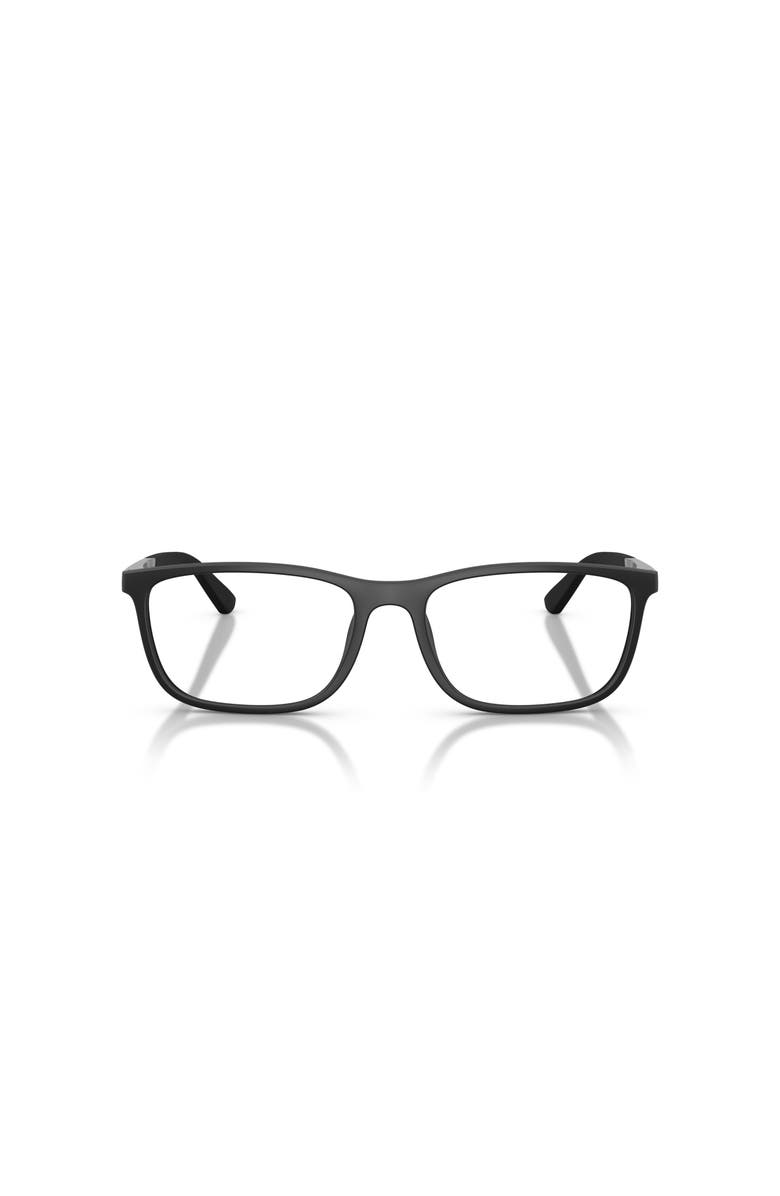Emporio Armani 55mm Rectangle optical glasses, Alternate, color, Black