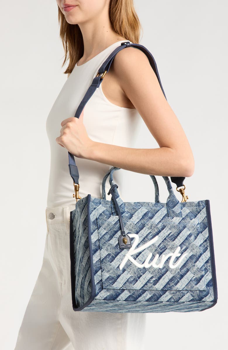 Kurt Geiger London Kurt Denim Tote, Alternate, color, Navy