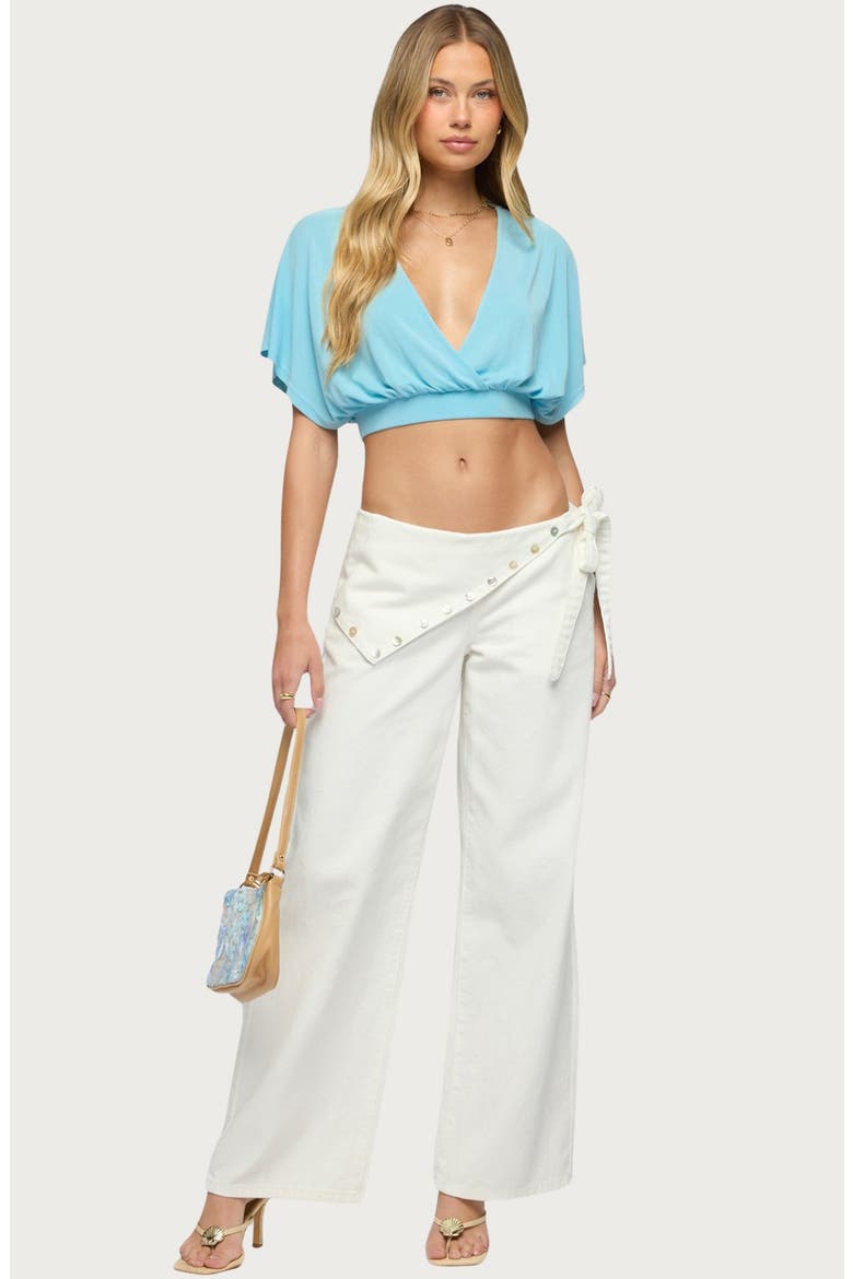 Candela V-Neck Crop Top, Alternate, color, LIGHT-BLUE
