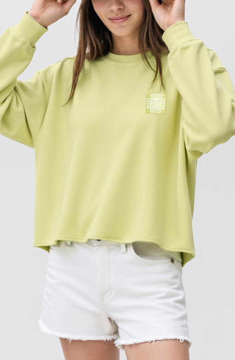 MANGO TEEN Surf Club Oversize Sweatshirt, Main, color, Lime