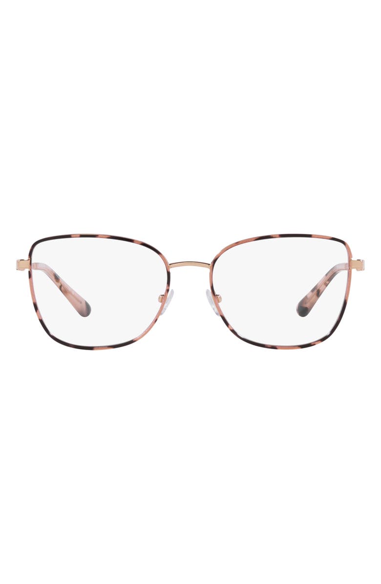 Michael Kors Empire 54mm Square Optical Glasses, Main, color, Rose Gold