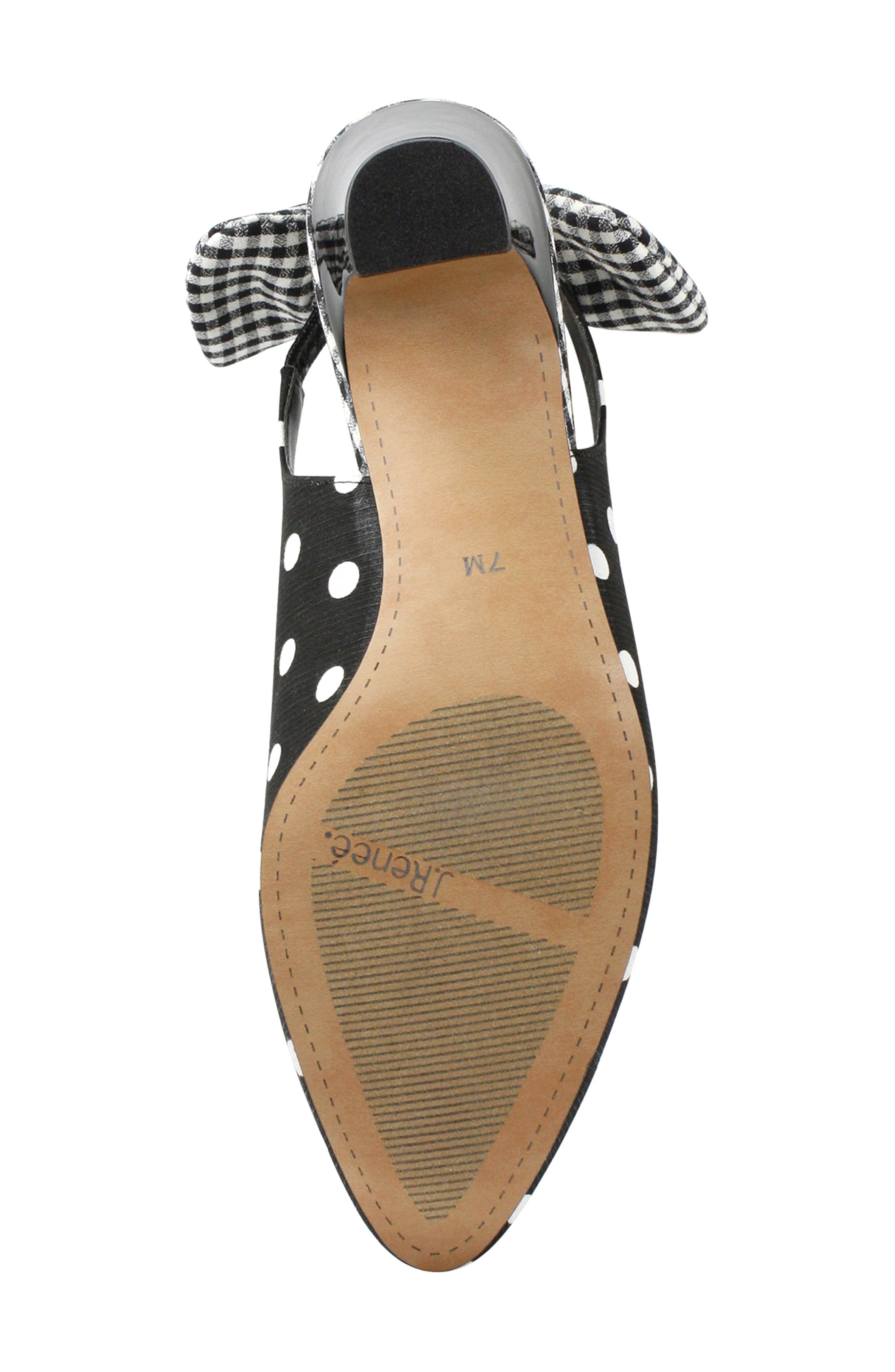 Gleda Slingback Pump, Alternate, color, BLACK/ WHITE POLKA DOT FABRIC
