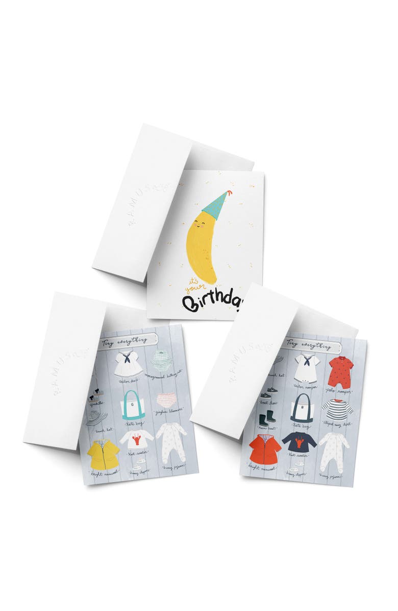 Ramus & Co Baby Greeting Card Pack (3ct) "Banana, Everything Boy, Everything Girl", Main, color, Multi-Pack