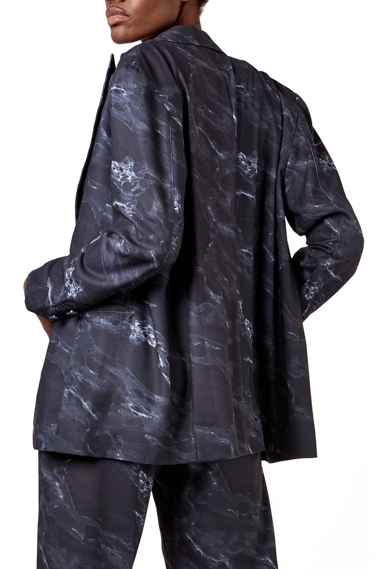 Jessica Marbled Boyfriend Blazer, Alternate, color, BLACK