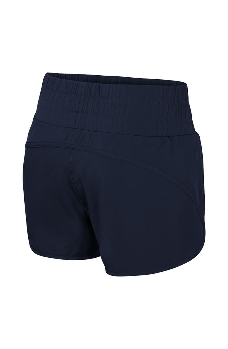 COLOSSEUM Women's Colosseum Navy Michigan Wolverines Stop By Smocked High Waist Shorts, Alternate, color, 